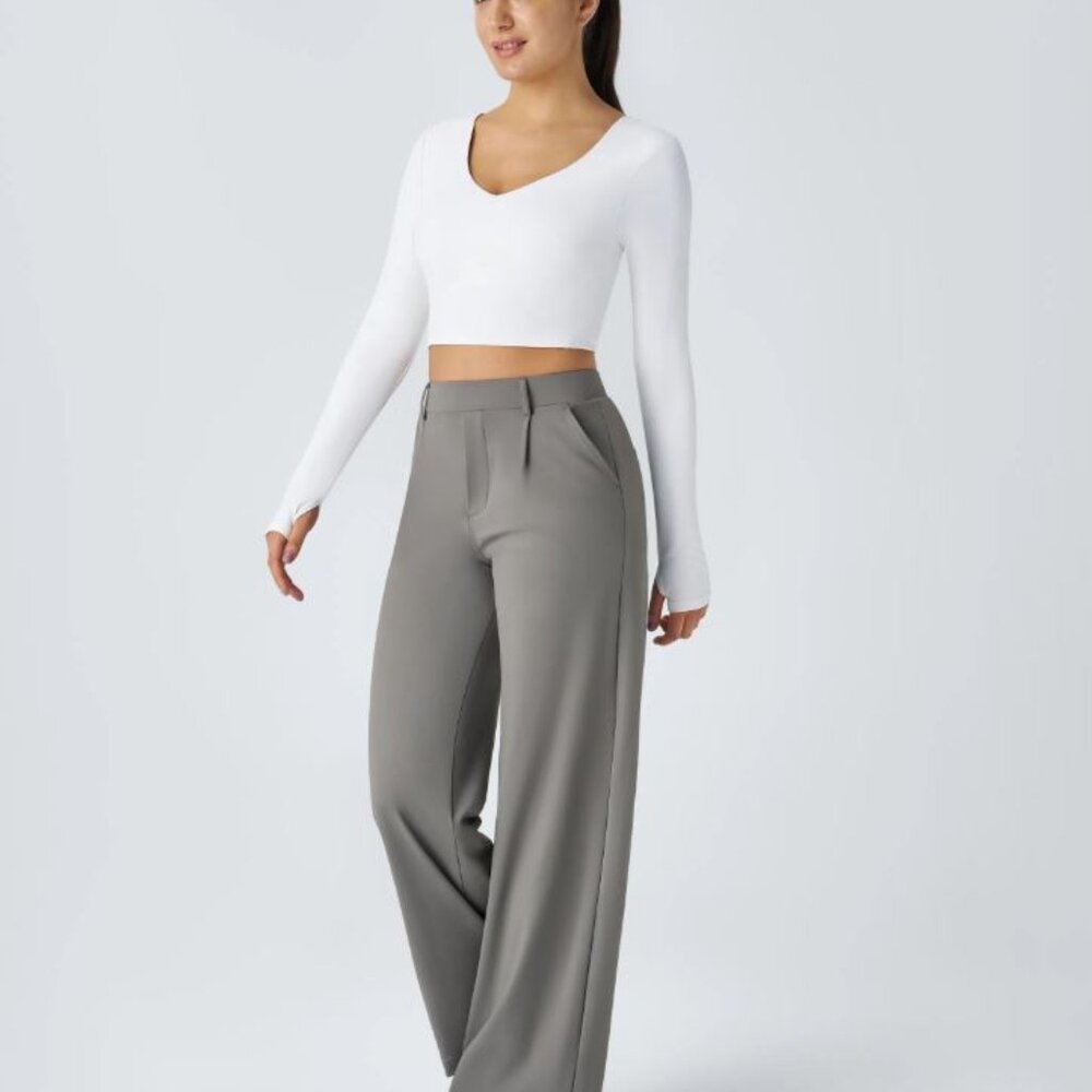 NEW Halara Flex DayStretch High Waisted Pocket Straight Leg Work Pants, Size Med